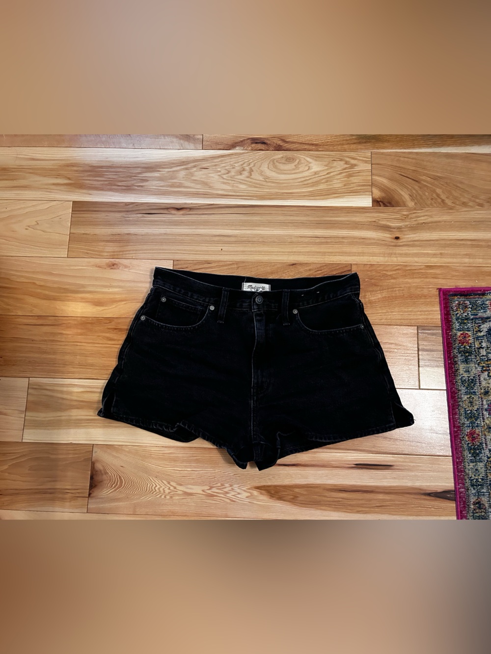 Madewell Black High-Rise Denim Shorts